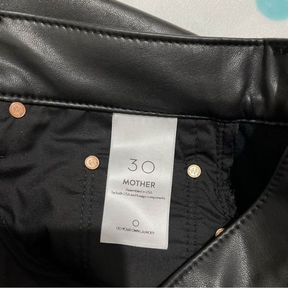 MOTHER The Super Swooner Faux Leather Skinny Pants Size 30 - Picture 15 of 16